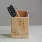 Creative Design Japanese Garden Style Bamboo Wood Desk Pen Pencil Holder Stand for Office School