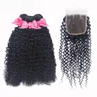 Usexy Raw Hair Virgin Cuticle Aligned Curly Hair Bundles With Closure Indian Human Hair Extension