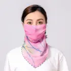 Manufacturer wholesale chiffon summer outdoor riding female printed face towel neck protector sunscreen scarf shawl scarf