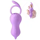 10-mode Love Egg Rechargeable Clitoris Stimulator Versatile Vibrator Anus Plug with Humanized Ring Purple