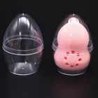 Clear Plastic Beauty Make Up Puff Makeup Sponge Holder Egg Box Plastic Packing Powder Puff Box