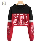 Pullover off shoulder cropped sweatshirt women hoodies