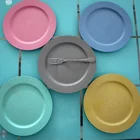 Best selling wholesale cheap wheat straw plastic plates 10 inch round dinner plate sets