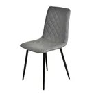 2019 Best sell home furniture new style cheap pu leather dining chair with black powder coated metal legs