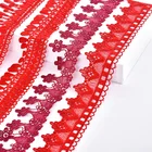 Fancy Lace New Design Red Colors 6 Cm Wide Fancy Tassel Fringe Trim Lace Polyester Tassel Lace Trim