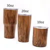 Wholesale 30 20oz 10 oz double wall travel mug with wood grain/ marble look