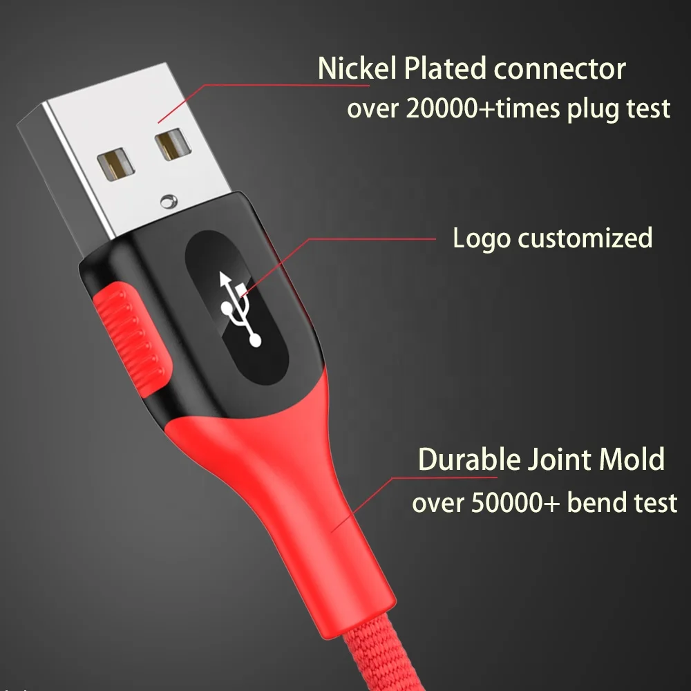 Beautiful and durable usb nylon cable high quality TPE type c fast charging 2.4A data cable for HUAWEI - ANKUX.COM