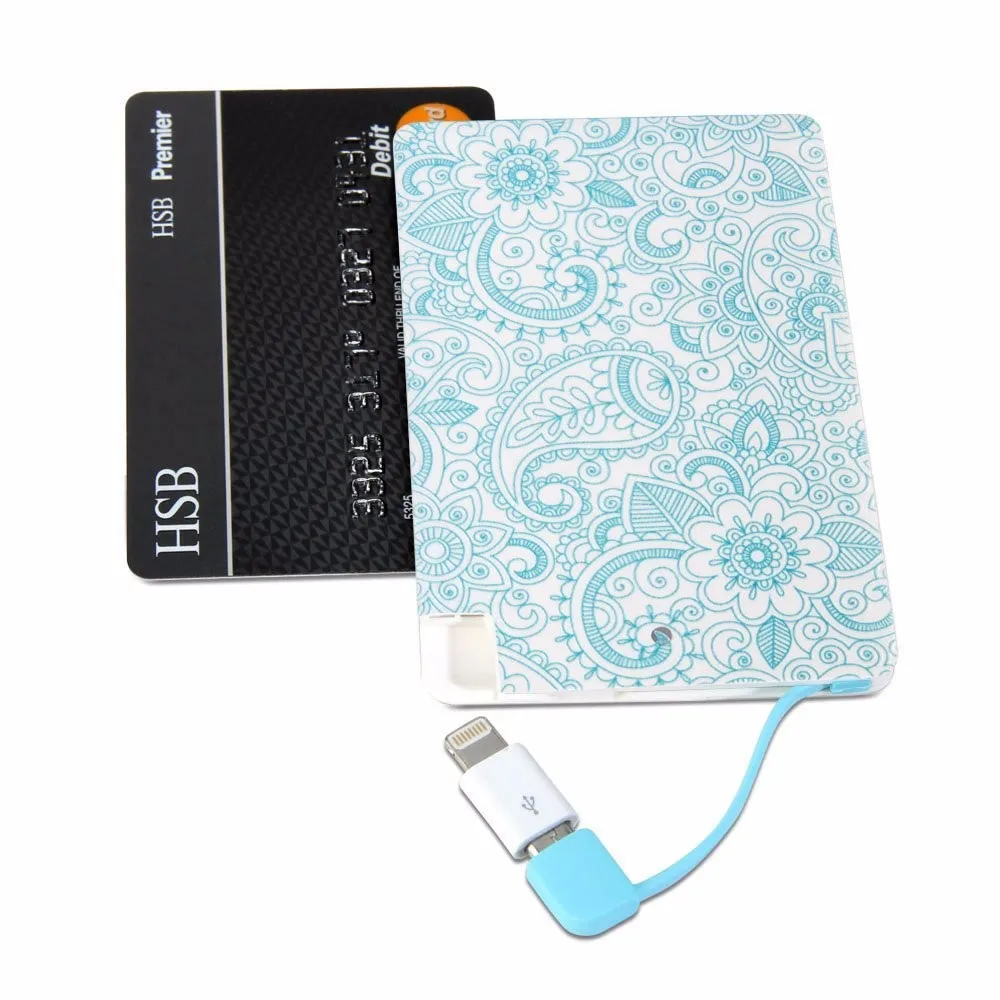 mini water transfer printing 4000mah thin credit card powerbank - ANKUX.COM