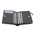 Custom Logo Slim RFID Blocking Bifold Carbon Fiber Genuine Leather Mens Card Holder Wallet With Zipper Coin Pocket