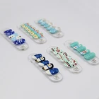 Nail Winter Design Blue Nail Art Tips OEM Short Oval Artificial Nail Tips