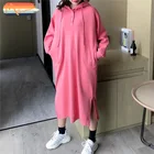 Maxnegio long hoodie dress streetwear women sweatshirt