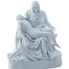 Size Height Is 180cm Life Size Religious Life Size White Marble Pieta Statue For Church Decoration