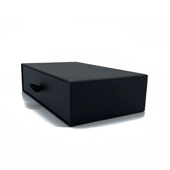 custom luxury black cardboard drawer gift box sliding packaging