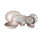 Cheap home goods OEM new product 7pcs plastic custom print luxury dinnerware sets modern for daily use