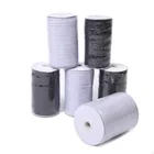6mm White And Black Webbing Elastic Band Flat Elastic Cord