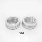 30ml round aluminum tin with window lid, 30 ml cosmetic aluminum can with clear window cap