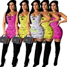 Summer knitting hot seller plus size sexy mini ladies dress summer Newspaper printing dress stitching