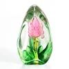 Hot sale engraved Lily glass crystal iceberg for souvenir business gift/home decoration