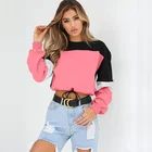 Crop Hoodies Crop Hoodies 2020 New Style Patchwork Long Sleeves Sweatshirt Short Crop Top Women Hoodies