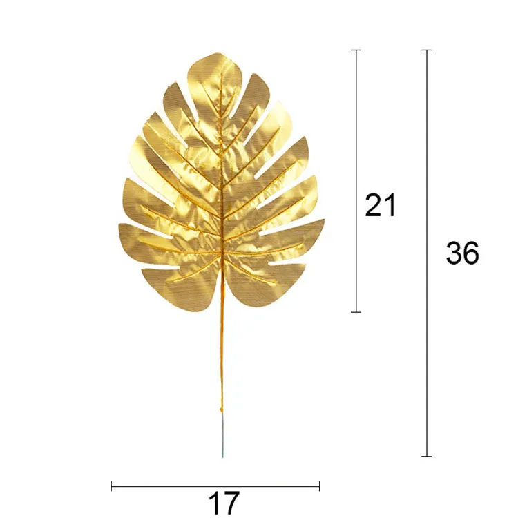 Daun Palem Tropis Emas Daun Pohon Palem Daun Palsu Emas Untuk Dekorasi