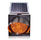 High Visibility LED Solar Traffic security prompt Light Road Yellow flashing Warning Light waterproof