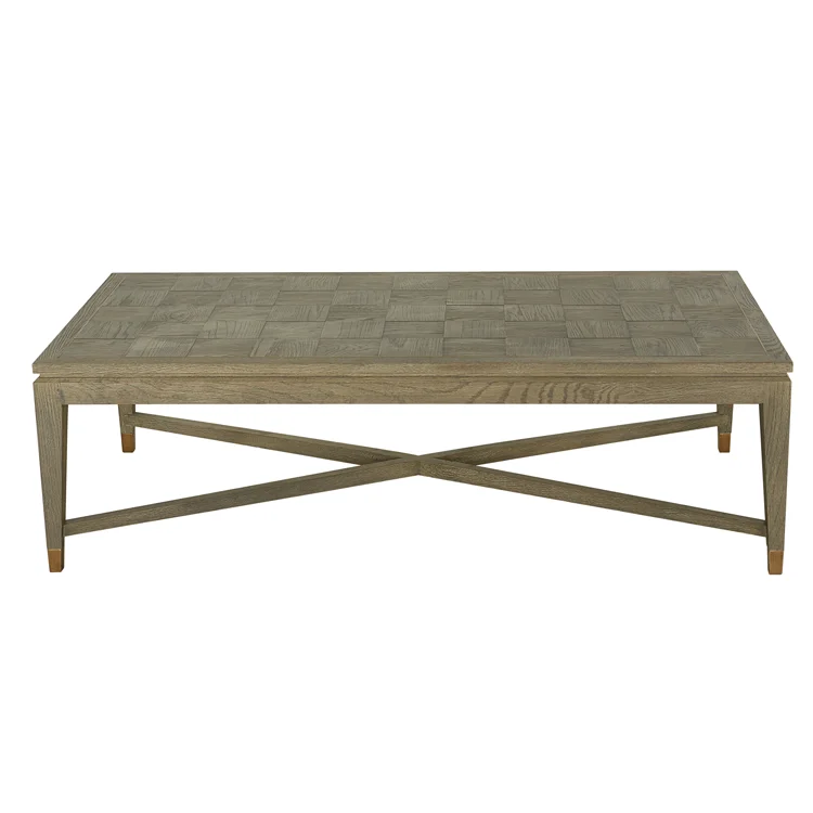 Contemporary modern solid oak parquet wood coffee table