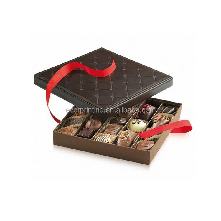 wholesale elegant custom rigid luxury chocolate paper packaging