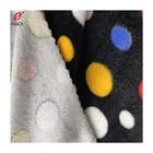 New style soft hand feel dot print 95 polyester 5 spandex minky plush fabric for home textiles
