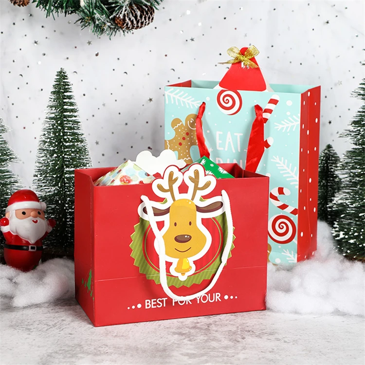 christmas art paper gift bags for packaging