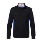 Garment Factory High Quality High Collar Men Side Stripe Zip Up Hoodies Sweatshirt Winter Coat for Men
