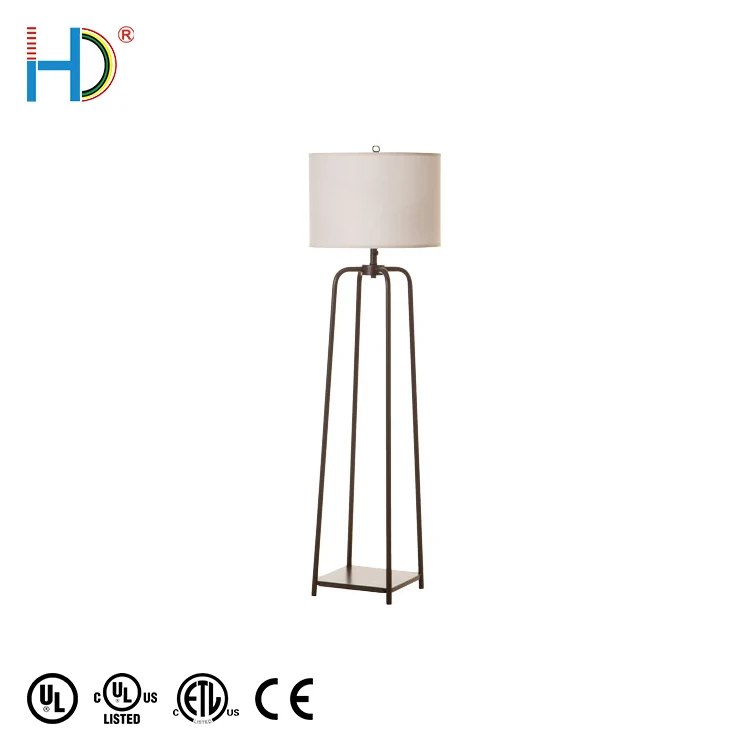 Modern Industrial Antique Natural Fabric Giant Pottery Bronze Floor Lamp