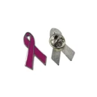 Rose Metal Enamel Badge Soft Enamel Lapel Pin Metal Badge Rose Madder Ribbon Pin Breast Cancer Awareness