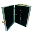 Valentines Gift Blue wooden Double Bottle Gift Box For Wine