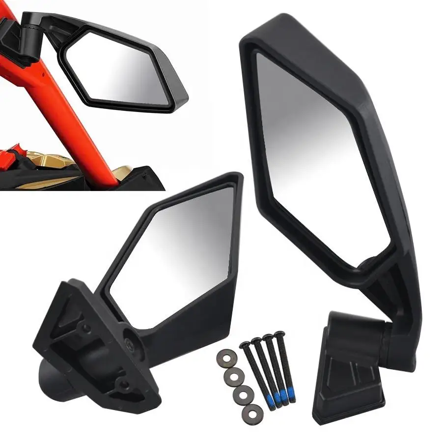 Motorcycle UTV Rearview Mirror Fits For Bombardier Can Am Maverick X3 2017 2018 Rear View Convex Side Mirror Dual-Adjustment