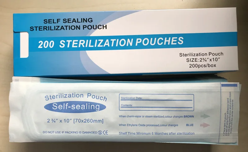 200pcs/box Self Sealing Sterilization Pouches for medical/dental/beauty salon how to use sterile pouches .jpg