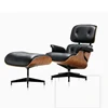 2019 black pu Leather Lounge elegant chair with ottman living room furniture