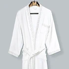 Cheap Price Custom 100% Cotton White Adult Bathrobe Robe For Hotel