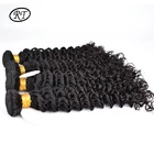 3 hair bundles with closure hair extension deep wave double drawn virgin remy hair