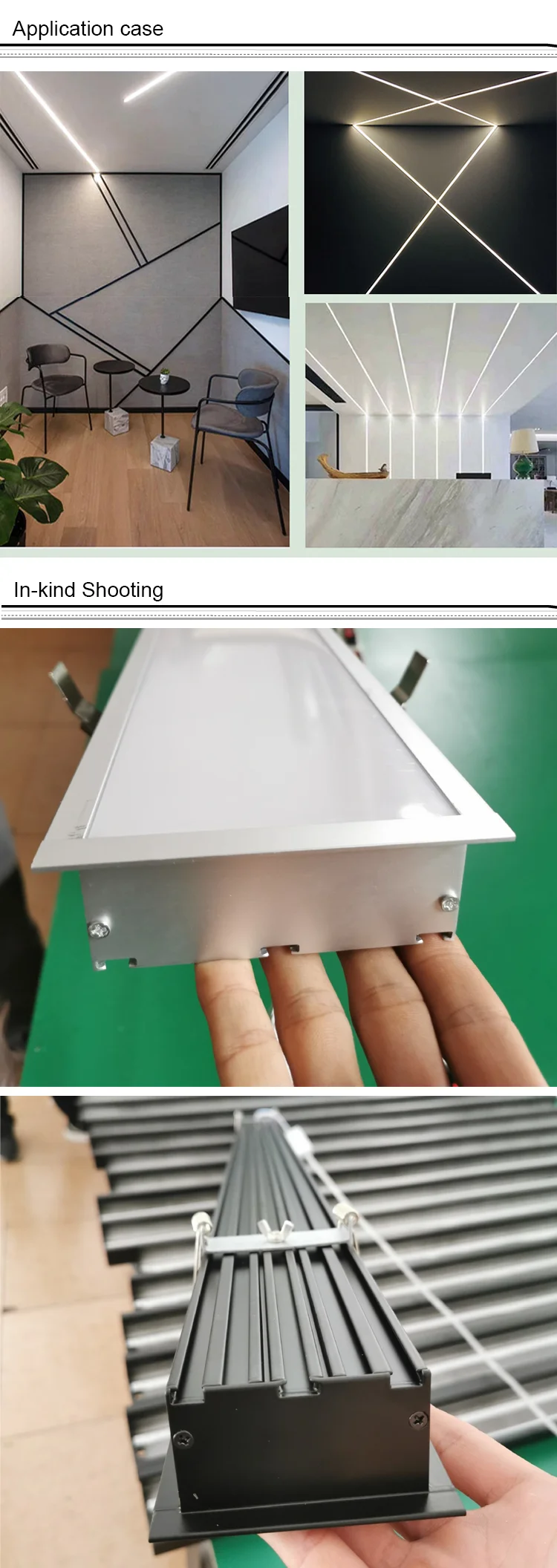Aluminum Profile Recessed LED Linear Light for Office & Supermarket ...
