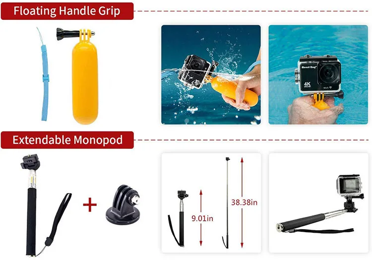 2016 Useful New Arrival Wholesale Diving Equipment Gopro Action Camera Accessories Kit 52 In 1