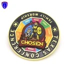 New design custom gold plating soft enamel family worship rotate lapel pin turntable chosen badge for texas conference