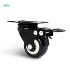 2 inch Black white Insert plate PP and PVC castor wheel for office chair