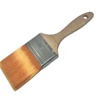 Short Beech Handle Flat Sash Oval Shoulder Round End Nylon 3in Paint Brush