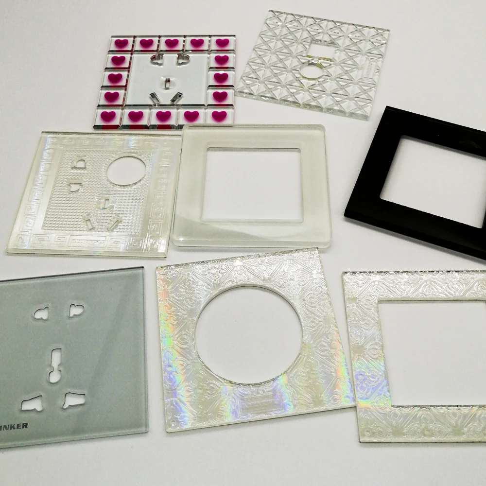 OEM Manufacturer Customized Smart Home Touched Switch Sheet Clear Socket Glass Tempered Panel Glass