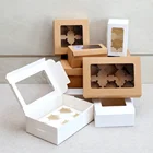 Box Packaging Cupcake Packaging Boxes Cupcake Box Window White Box Packaging Cupcake