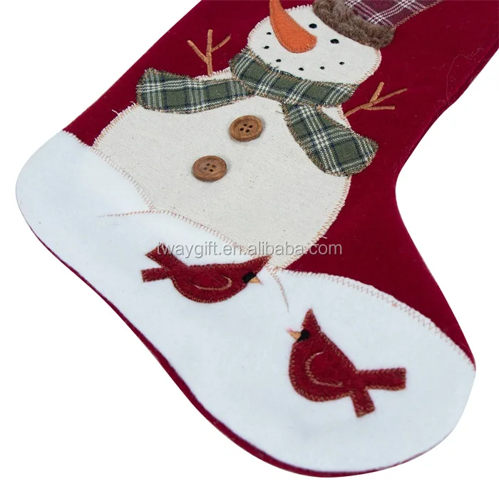 traditional christmas festive stocking decoration red snowman