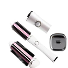 Ceramic plate USB rechargeable wireless hair brush straightener