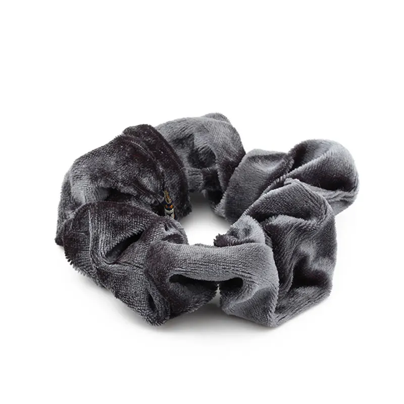 Women Elegant Velvet Solid Elastic Hair Bands Scrunchies Tie Hair Rubber Band Headband Lady Hair Accessories  N0001