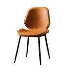 Factory wholesale nordic design upholstered leather metal legs dining chair