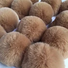 Raw Fur Knit Best Seller 8cm Diameter Faux Fur Pom for Knit Hat Or Handbag